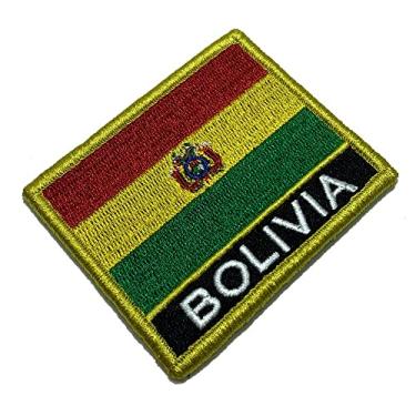 Imagem de BP0029NV01 Bandeira Bolívia Patch Bordado Fecho Contato