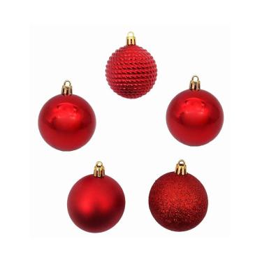 Imagem de Tubo Bola Natal Le 6cm Vermelho com 30 Unidades