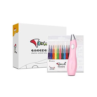 Imagem de Bestgift Caneta Aquarela Elétrica dos alunos da escola primária Caneta Aquarela Profissional Lavável de 13 cores Pintada à mão Conjunto de pintura artística Rosa11