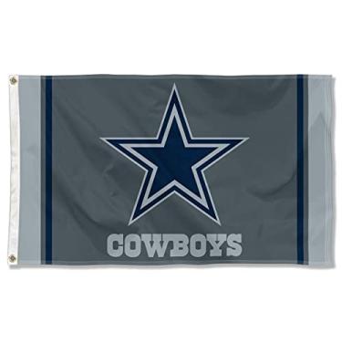 Imagem de WinCraft Bandeira lateral blackout Dallas Cowboys exterior interior 3x5 pés banner