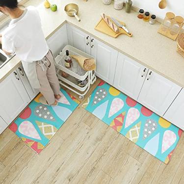 Imagem de youyoucool Tapete de cozinha (1 peça), tapete de cozinha acolchoado antifadiga, tapetes e tapetes de cozinha à prova de manchas, lavável, conjunto de tapetes de cozinha de espuma de memória, para