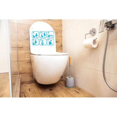 Imagem de Adesivo Feminino Aviso Engraçado Banheiro E Vaso Sanitário