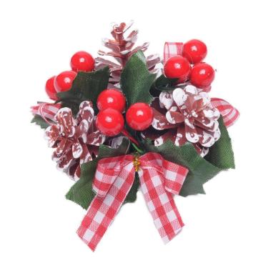 Imagem de Porta Vela Pinhas E Frutas Vermelhas 1un 4x7x7cm 1021170