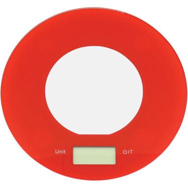 Imagem de COLORES BALANÇA DIGITAL 2x20x20cm 5Kg VIDRO VERMELHO