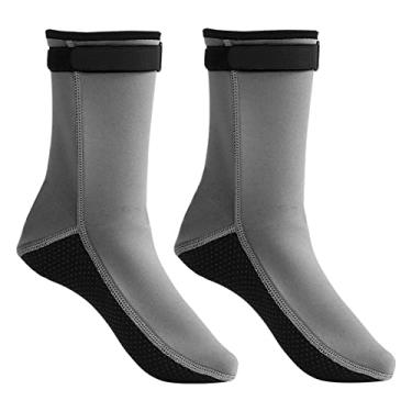 Imagem de Meias de Mergulho de Neoprene, Meias de Mergulho 3mm água Praia Meias de água Antiderrapante Anti Frio Natação Meias de Mergulho Roupa de Mergulho Botas para Natação Homens Mulheres Mergulho (M)