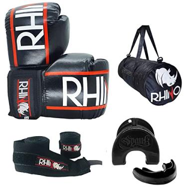 Imagem de Kit Completo Treino Boxe Rhino By Spank com Bolsa 12oz