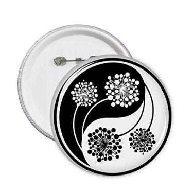 Imagem de Culture Customs Yin-yang Design de flor alfinetes crachá botão emblema acessório decoração 5 peças