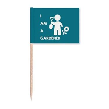 Imagem de Palito de dente de pá de flor com posição de jardineiro, marcadores de ponta, decoração de festa