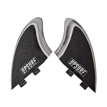 Imagem de UPSURF Prancha de surfe de fibra de vidro com abas duplas quilha dupla quilha Surf Thruster Surf Accessonies (logotipo preto FCS)