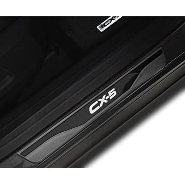 Imagem de GZBFTDH Proteção de Peitoril Soleira da Porta, para Mazda cx-5 cx5 2013-2022 Carro Acessórios, Aço Inoxidável Kick Plate Guard de Pedal de Limiar Protetor, Peças para Automóveis