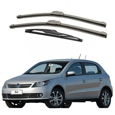 Imagem de Kit 3 Palhetas Gol G5 2009 Á 2012 Limpador Parabrisa Gancho Dianteiro Traseiro