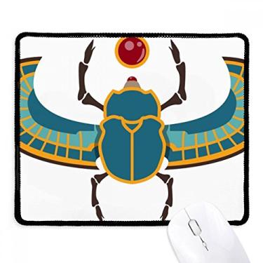 Imagem de Mousepad Egypt Red Yellow Blue Beetle Atonism Tapete de borracha para jogos