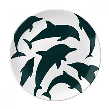 Imagem de Prato de Biologia de Tubarão do Oceano Azul Decorativo Porcelana Salver Prato de Jantar