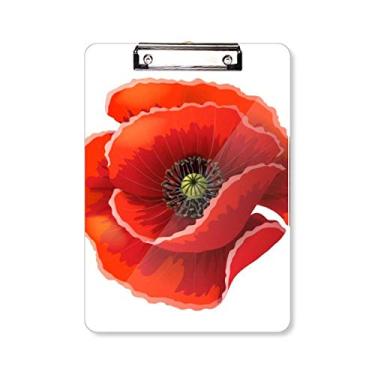 Imagem de Placa de suporte para pasta de papoula de milho grande com pintura de flor vermelha A4
