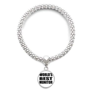 Imagem de DIYthinker World's Best Monitor de Formatura, Prata, Pulseira, Pingente de Corrente de Joias Ajustável