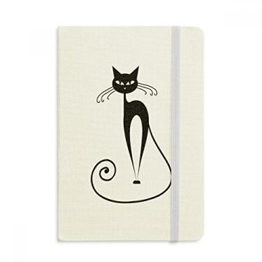 Imagem de Caderno de desenho de animal de gato preto com cauda longa e capa dura clássica