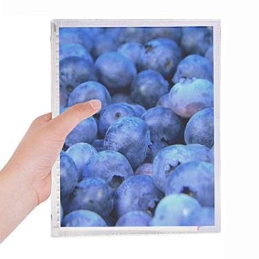Imagem de Caderno de fotos de frutas tropicais de mirtilo fresco com folhas soltas e diário recarregável