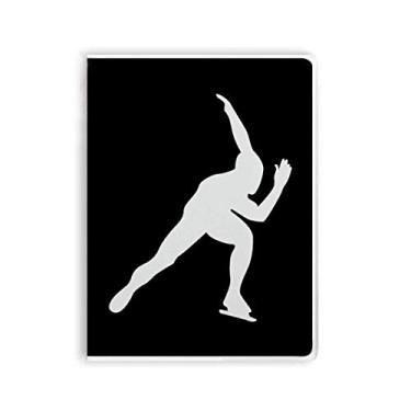 Imagem de Caderno esportivo de patins com silhueta preta, capa de chiclete, diário de capa macia