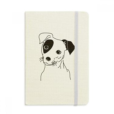 Imagem de Caderno de desenho de cachorro com estampa de ilustração preta oficial de tecido rígido diário clássico