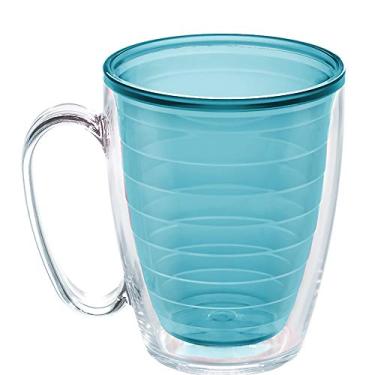 Imagem de Tervis Copo de mesa transparente e colorido feito nos EUA, copo de viagem com isolamento de parede dupla, mantém as bebidas frias e quentes, caneca de 473 ml, lua azul