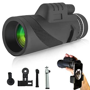 Imagem de Telescópio monocular 12X50 Monóculos HD de alta potência com suporte e tripé luneta à prova d'água para smartphone Prisma claro BAK4 para observação de pássaros em acampamento