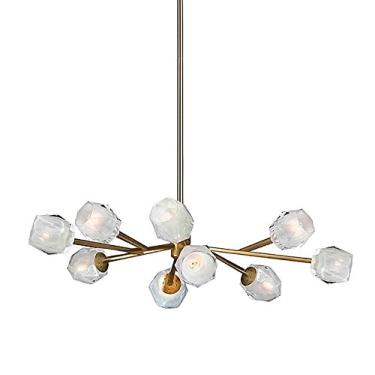 Imagem de Pendente Em Metal Na Cor Bronze E Cúpula Em Vidro Na Cor Transparente E Fosco, Com Soquete 9xg9, Com Potencia Maxima De 40w, Medindo 81x102cm New Line 110v