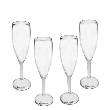 Imagem de 4 Taças Champagne Transparente Acrílico Transparente