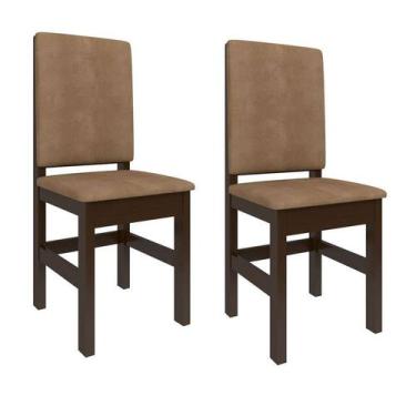 Imagem de Conjunto De 2 Cadeiras Mistic Suede Tabaco - Zamarchi
