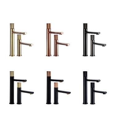 Imagem de 1 peça torneira serrilhada torneira de lavatório de ouro escovado torneiras de banheiro de alça única misturador para pia quente e fria torneira serrilhada para lavatório, torneira serrilhada, BG, 1