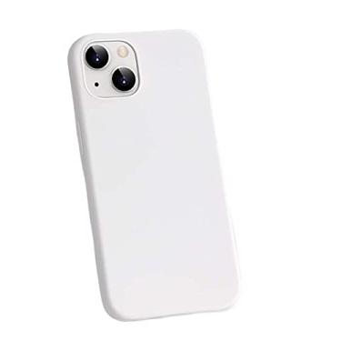 Imagem de KAVJU Capa para Apple iPhone 13 Mini (2021) 5,4 polegadas, capa de telefone traseira totalmente embrulhada de silicone líquido [proteção de tela e câmera] (Cor: branco)