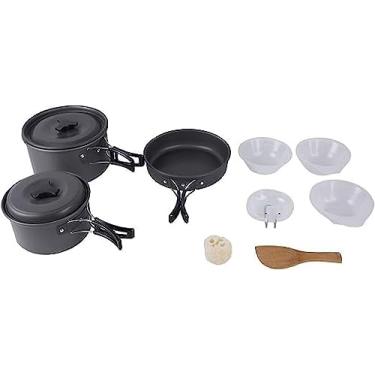 Imagem de Outdoor & Sports DS-300 Outdoor Camping Ultra Leve 9 peças de utensílios de cozinha empilháveis conjunto acessórios de acampamento