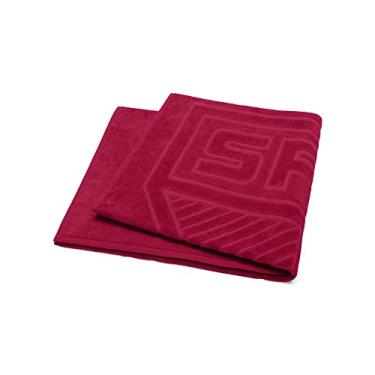 Imagem de Toalha Felpuda Jacquard São Paulo 70x140 cor vermelha 1 peça