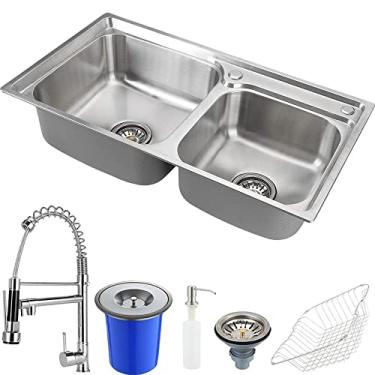 Imagem de Pingoo.casa, Kit Cuba Cozinha Lixeira 5L Ticunas e Torneira Munim - Prata