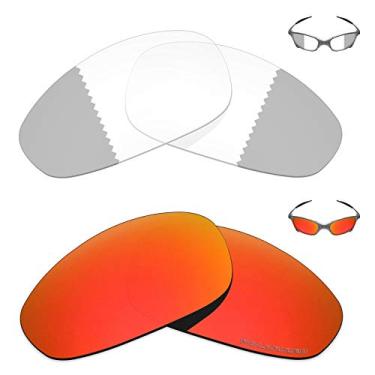 Imagem de 2 pares de lentes de reposição Mryok+ para óculos de sol Oakley Juliet – Cinza eclipse fotocromático/vermelho fogo