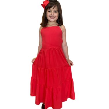 Imagem de Vestido Infantil Longo Vermelho Love