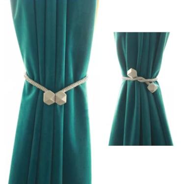 Imagem de Prendedor de cortina magnético cúbico ímã 2 peças abraçadeira (Bege)