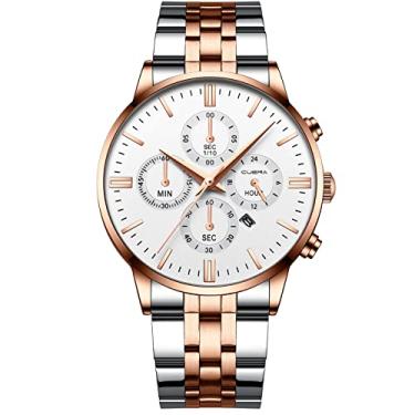 Imagem de Relógio masculino com pulseira de couro inspirados em pedras preciosas relógios masculinos relógios de titânio, 2-F, One Size, Moderno