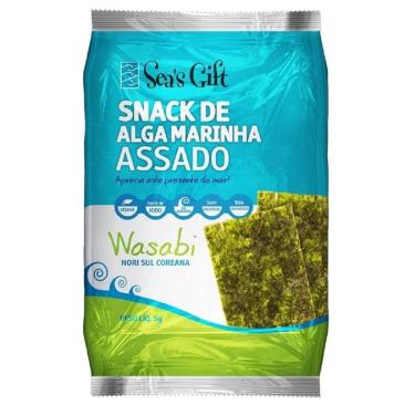 Imagem de Snack De Alga Marinha Assada Wasabi 5g  Sea`s Gift