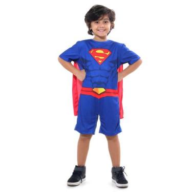 Imagem de Fantasia Super Homem Curto Infantil - Liga Da Justiça - Original - Dc