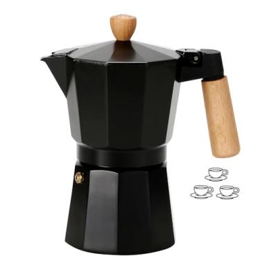 Imagem de Cafeteira Preta de Fogão Moka Italiana Expresso Aluminio até 3 Xícaras - B2T