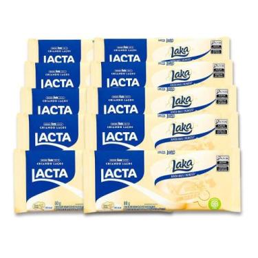 Imagem de Chocolate Branco Laka Lacta Kit 10 Barras De 80G