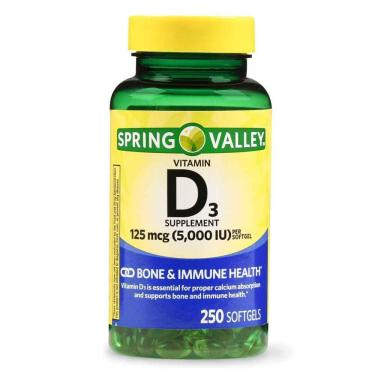 Imagem de VITAMINA D3 5000iu 125mcg - 250un - SPRING VALLEY