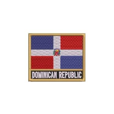 Imagem de BP0145N-001 Bandeira Republica Dominicana Patch Bordado 7,5×6,3cm (D) Matriz Para Bordar)