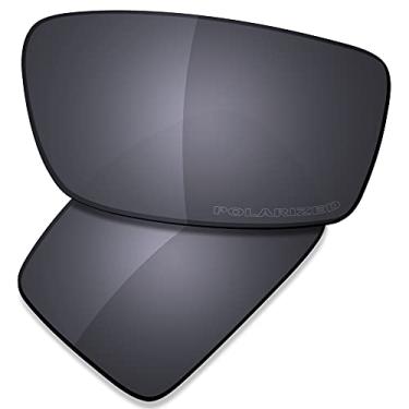 Imagem de SAUCER Lentes de substituição premium para óculos de sol Oakley Gascan OO9014 de alta definição - Escudo preto polarizado