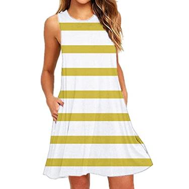 Imagem de Vestido feminino de verão plus size mini vestido sexy aberto nas costas vestido de verão vestido boutique vestido formal coquetel, Amarelo, XXG