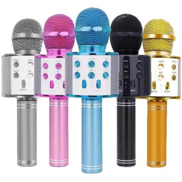 Imagem de Microfone Karaoke Sem Fio Microfone Bluetooth Preto