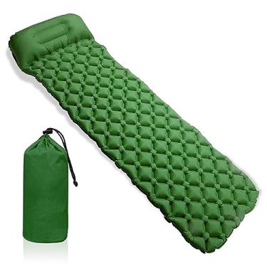 Imagem de Almofada de dormir (verde), almofada de dormir inflável ultraleve para acampamento, caminhada – Airpad, mochila, viagem, equipamento ao ar livre, acampamento de carro, tapete de dormir compacto e leve