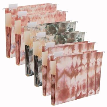 Imagem de Y YOMA Pacote com 6 pastas de arquivo suspensas com capacidade extra com pasta de arquivo decorativa sanfonada de bolso tamanho carta fofa colorida expansível para escritório e casa com abas