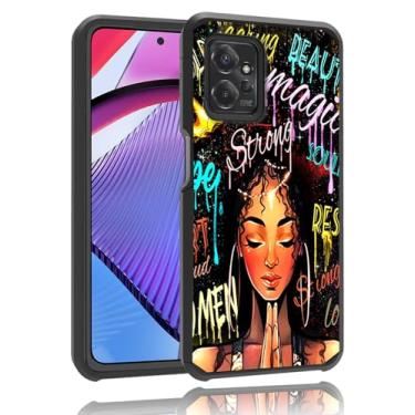Imagem de Capa para Motorola Moto G Power 5G, à prova de choque, antiarranhões, capa de armadura híbrida de camada dupla para Motorola Moto G Power 5G 2023, mulheres afro-americanas menina negra afro-americana