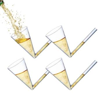 Imagem de Acrílico Champagne Shooter by The Wine Savant – Presentes de Vidro para Vinho/Champanhe, Jogos de Festa para Convidados e Entretenimento – Taças de Champanhe Divertidas 177 g – Reutilizáveis (4)